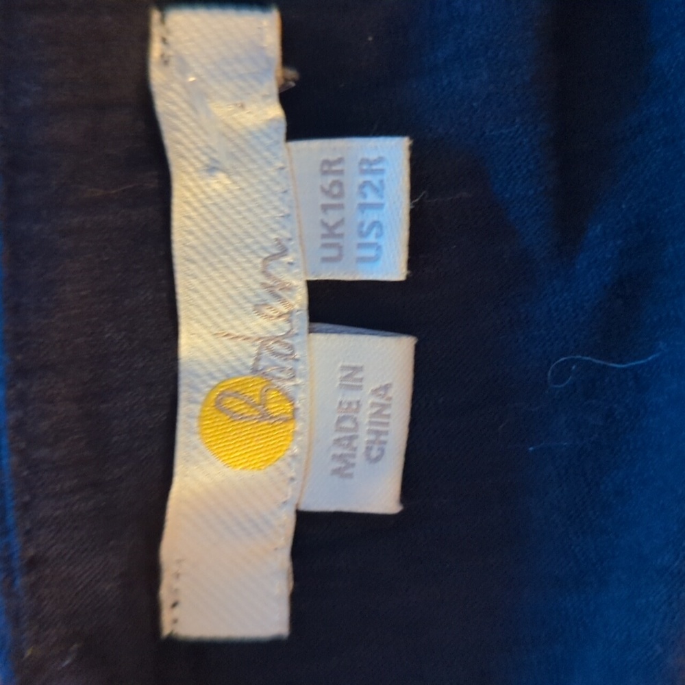 Boden Empire Detail Navy Ruffle Sleeve Jersey Dress Size 12 - Picture 9 of 10
